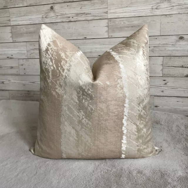 Luxury Handmade Cushion cover Pink Gold Cream Ivory Designer Fabric