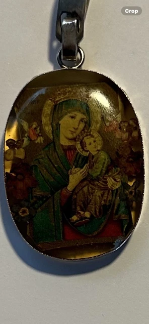 Confezione con catenina e Medaglia Miracolosa in acciaio inox, in acciaio inox, Italia, Collane