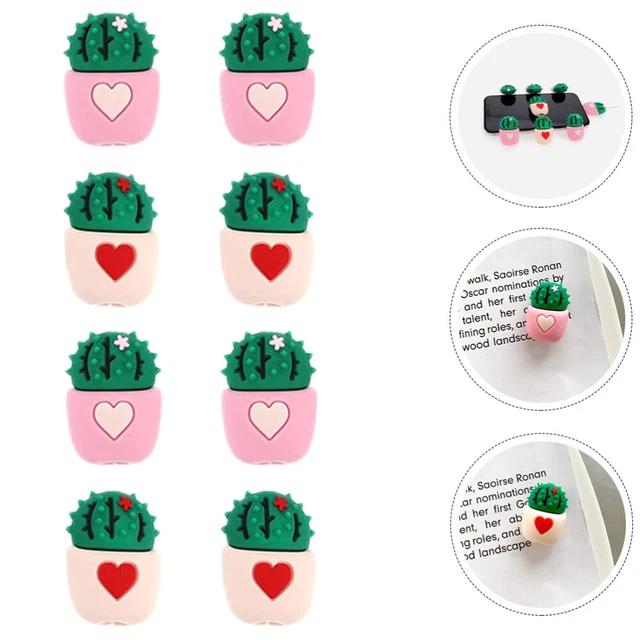 8 piezas Cubierta de cactus PVC Protección de enchufe para línea de datos Byte-Tag