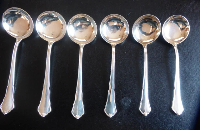 Hansa - WILKENS - Chippendale - 6 Suppentassenlöffel - Silber 90