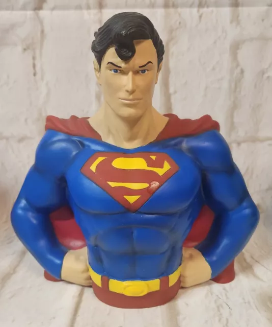 2013 Diamond Select DC Comics Superman Monogram 7 1/2" Vinyl Bust Bank MINT