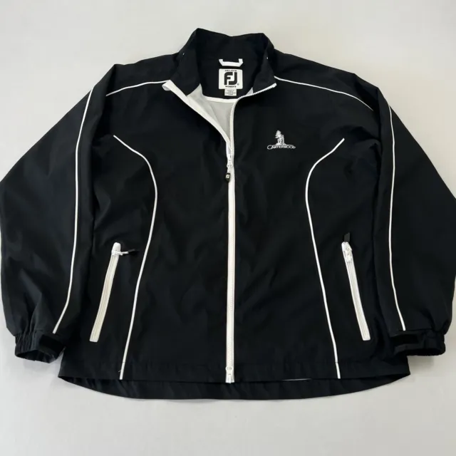 FootJoy Women's Windbreaker Jacket Golf Full Zip Long Sleeve Black Sz L