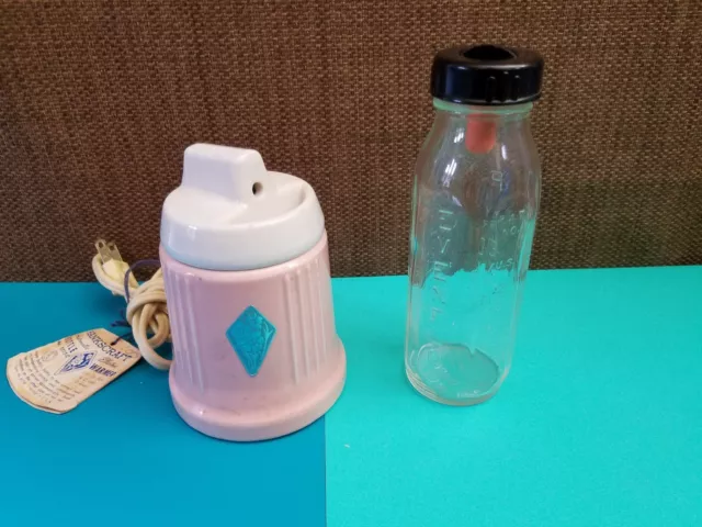 Vintage 1950's Hankscraft  Electric Baby Bottle Warmer and Bottle by Pyramid b1