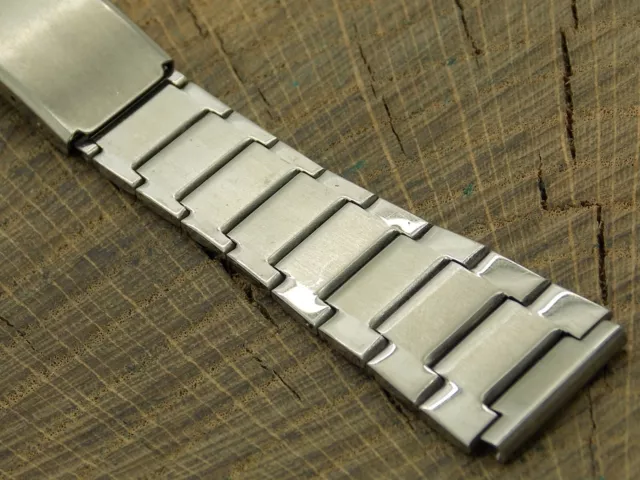 Vintage Watch Band Stainless Steel Deployment Clasp NOS Unused Bracelet 19mm