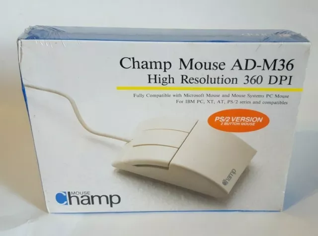 Vintage Champ Mouse AD-M36   360 DPI  New/Sealed  NOS