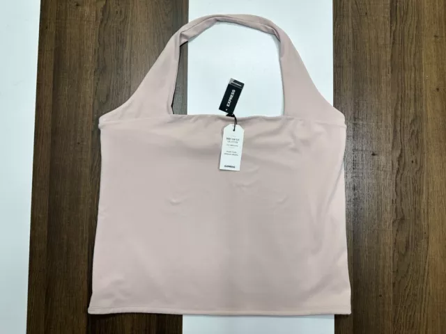 NEW Express Womens XL Pink Body Contour Sleeveless Tube Top Strap Shirt NWT