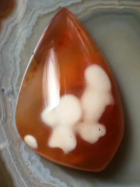 CARNELIAN AGATE 40mm ORANGE Crypto Crystal KEEPSAKE 11g Gemstone Cab Wire Wrap