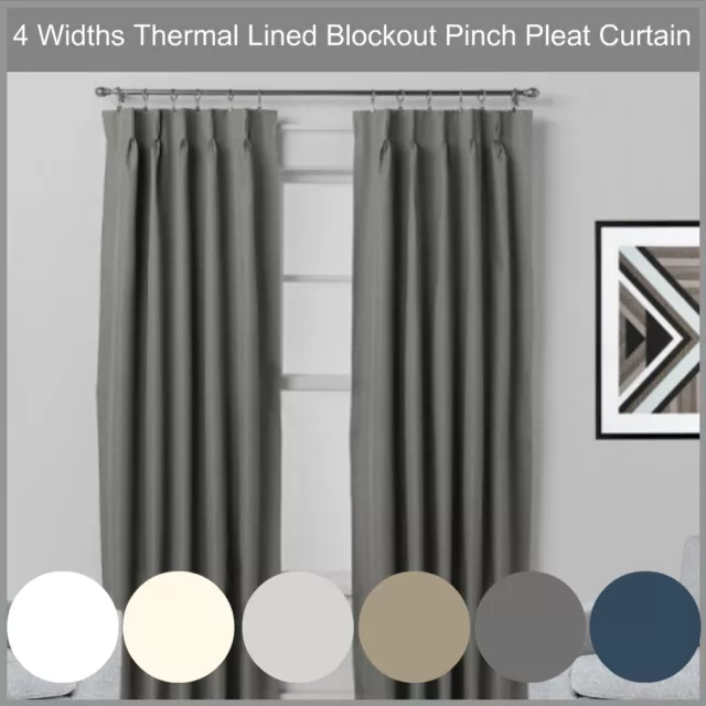 Villa: Shantung 100% Blockout Pinch Pleat Curtains 100% Blackout Room Darkening