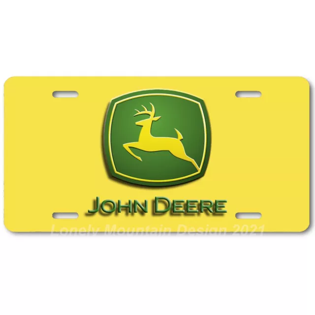 John Deere New Logo Inspired Art on Yellow FLAT Aluminum Novelty License Plate