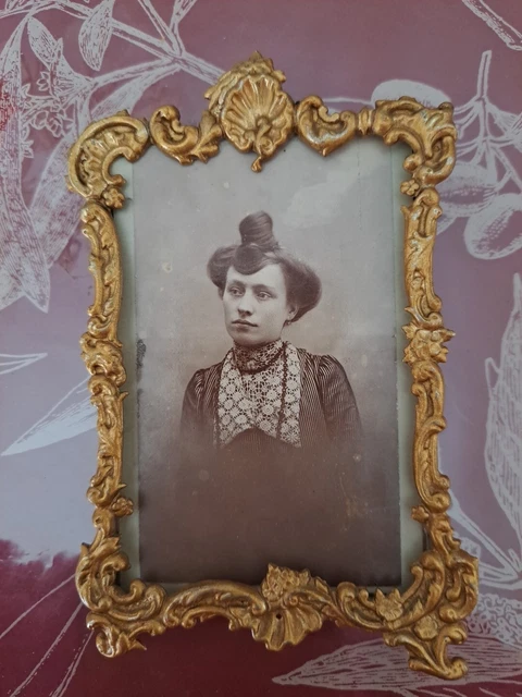Rare Cadre Photo Ancien En Verre épais Avec Photo Tintype - 1908 - Ukraine
