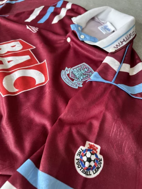 Fantastic Condition West Ham United 91/92 Vintage HOME SHIRT BUKTA BAC