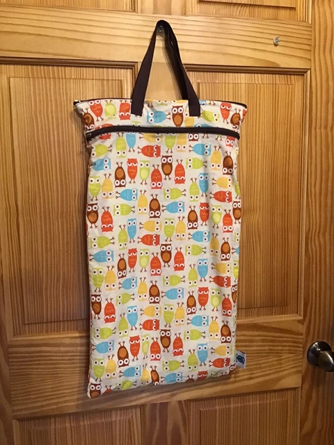 Planet Wise ~Large~ Hanging Wet/Dry Bag Owls Orange Yellow