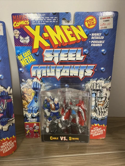 1994 Marvel X-Men Steel Mutants Die Cast Metal  Toy Biz Figures  Lot of 2 3