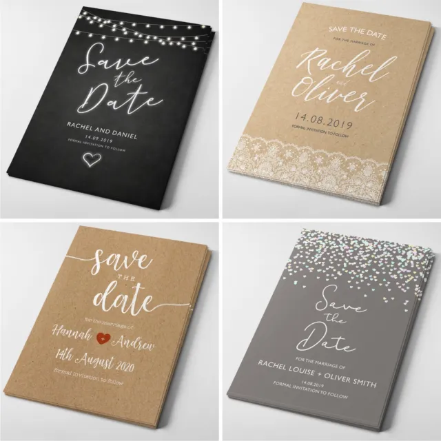 Personalised Wedding Save the Date Cards with Envelopes