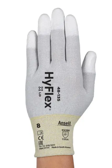 X 2 6 12 Pairs Ansell Hyflex PU Anti Static Work Gloves Smart Phone PC Repair