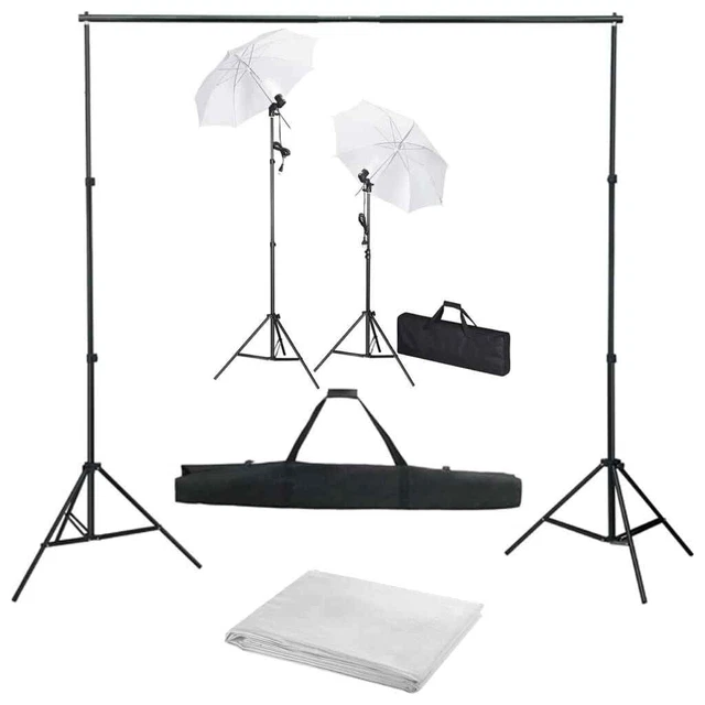 Kit Studio Fotografico con Fondali Luci e Ombrelli 5199397