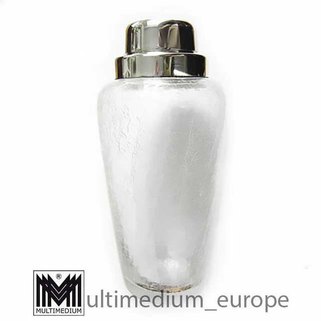 Años 50 Glass s metal plateado Cocktail Shaker 50s metal plateado