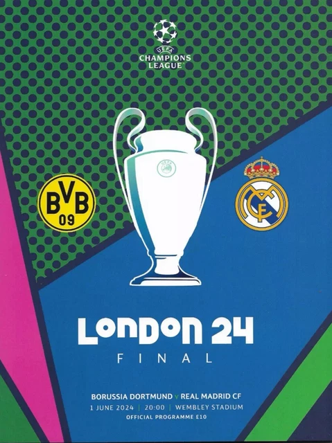 UEFA CHAMPIONS LEAGUE FINAL PROGRAMME 2024 Real Madrid v Borussia ...