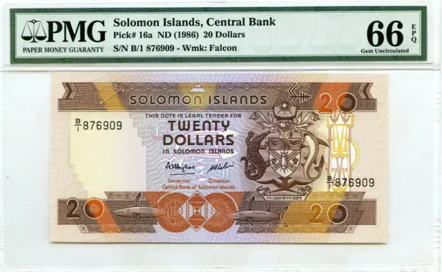 Solomon Islands $2 Dollars Nd 1986 Central Bank Pick  Lucky Money Value $160