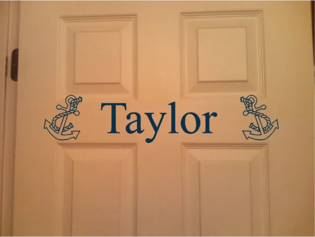 Personalized Name & Anchor Wall Art Wall Decor Bedroom Door Sticker