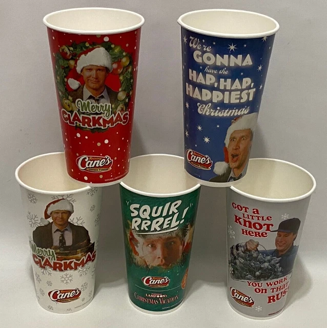 LOT (5) RAISING Cane's 2022 National Lampoons Christmas Vacation 7" Cup