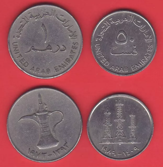 Arabische Emirate United Arab Emirates Münzen 1 Dirham und 50 Fils 1989