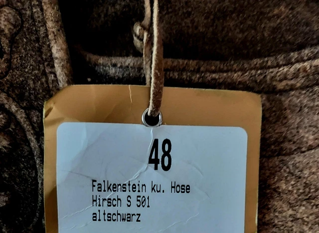 "Meindl" modello Falkenstein, pantaloni corti in pelle cervo semi, nero vecchio." Taglia 48