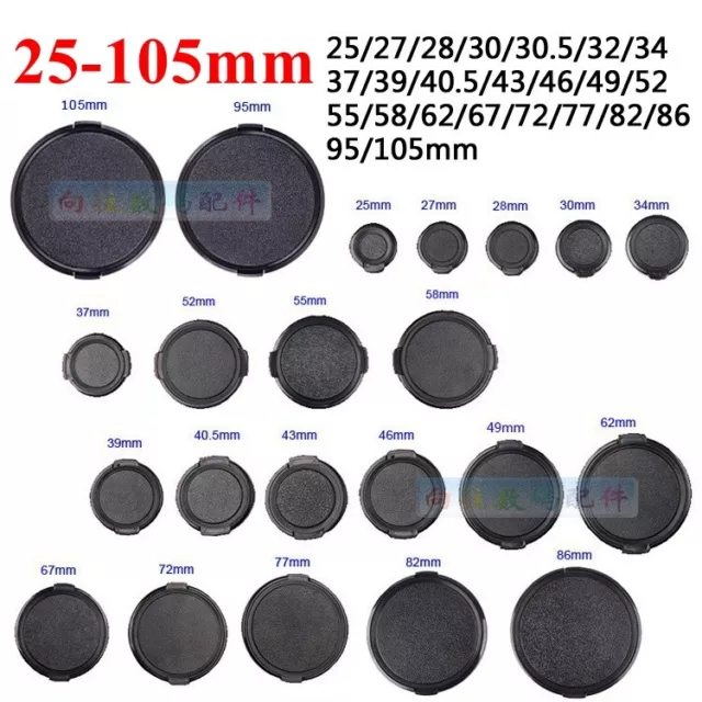 25mm-105mm 27/28/30/30.5/32/34/37mm Snap on DSLR SLR Camera Front Lens Cap Cover