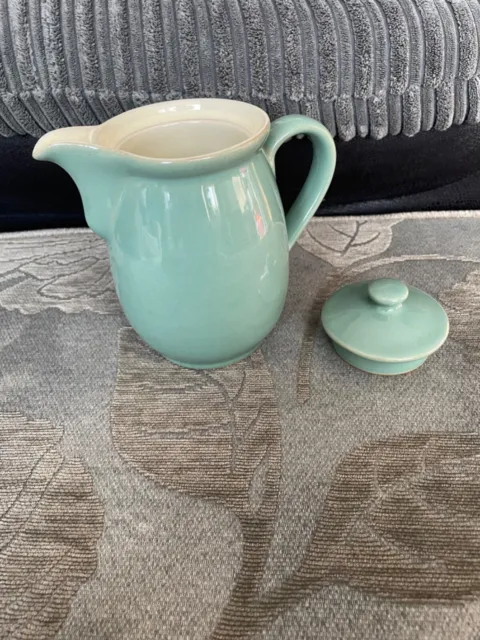 Denby Stoneware Manor Green 1 Pint Tea Coffee Water Pot With Lid England Glaze