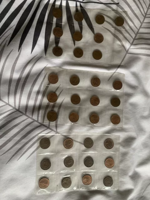 UK GB DECIMAL OLD 1/2P HALF PENNY PENCE COINS - 36 Various Dates
