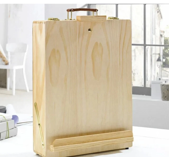 CRELANDO STURDY TABLETOP BOX ARTISTS EASEL with Carry Case 51 Piece Set