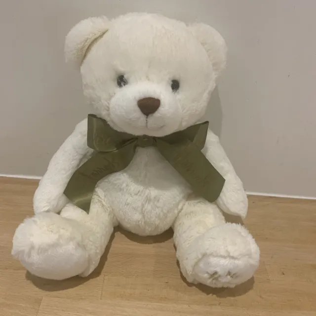My Harrods Teddy Bear White With Green Harrods Bow Plush Toy