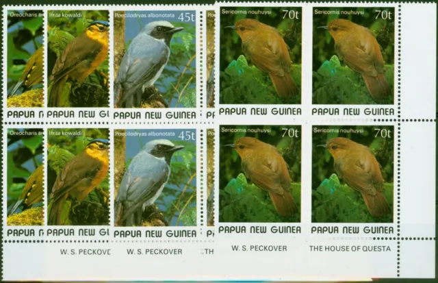 Papua Nuovo Guinea 1989 Uccelli Set Di 5 SG597-601 IN V.F MNH Blocco Di 4