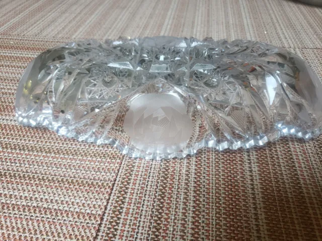 Vintage American Brilliant Period Cut Glass Cristal Fruit Bowl 7