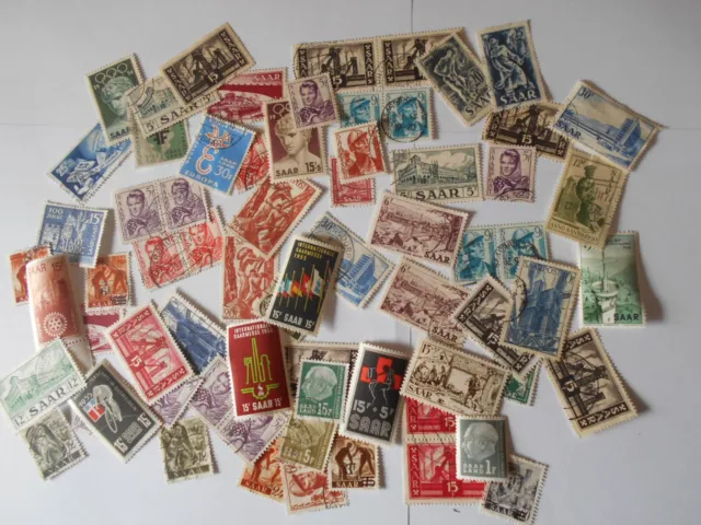 Briefmarken Saarland ca. 70 Stück (1947-1959) postfrisch / gestempelt