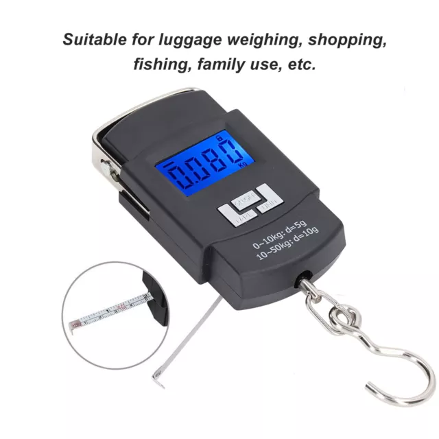 Luggage Scale Digital Display 50kg Capacity Portable Weighing Tool For Shopp FST