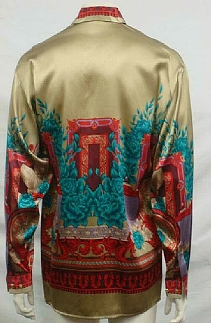 Chemise Homme CREME DE SILK En Soie Texturée - Motif Géométrique, Taille L - Neuf Avec étiquettes