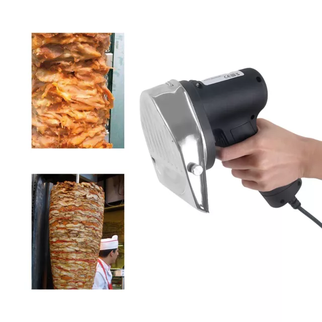 Commercial Electric Kebab Slicer Doner Shawarma Cutter 2 Blades 80W AU Stock