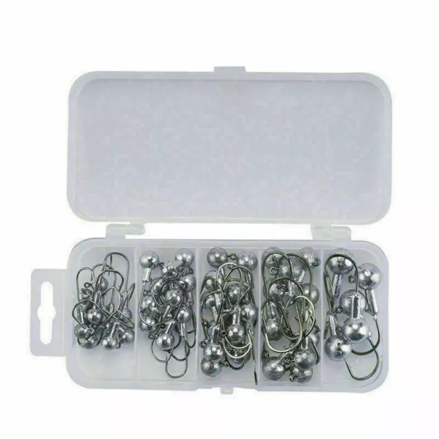 45 Stuck Jigkopf Zander rund Jighead Set Hecht Jigköpfe Rundkopf Jighaken Jigs #