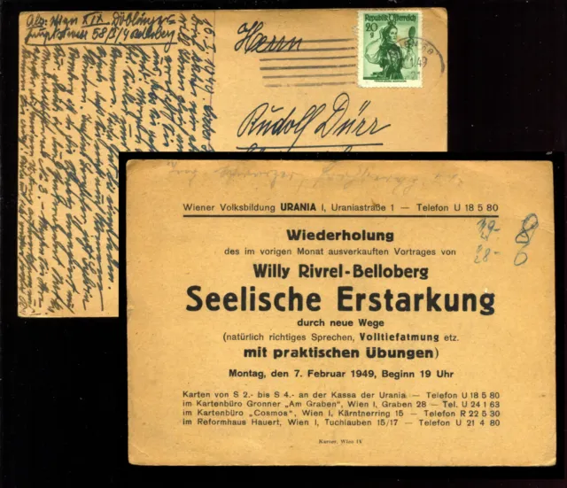 Österreich WERBEKARTE  gelaufen 1949