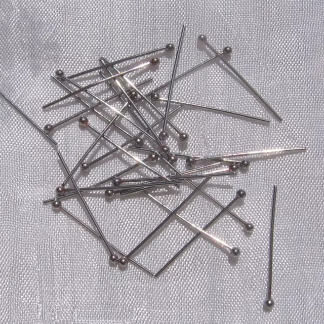 IN26 - Lot de 30 tiges à bille boule 25mm x 0,7mm en acier inoxydable tiges inox