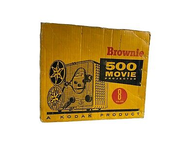 Proyector de películas vintage Kodak Brownie 500 modelo A de 8 mm caja original