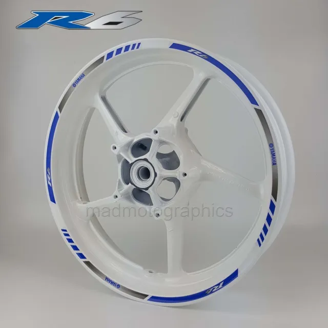 yzf r6 motorcycle wheel decals stickers rim stripes for Yamaha YZF-R6 Laminated
