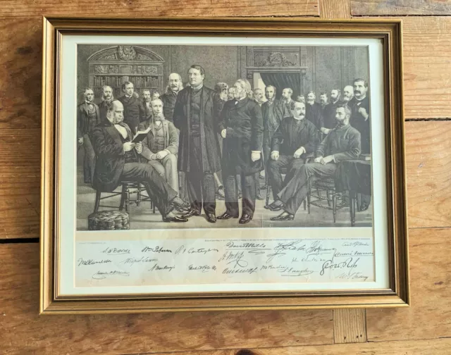 Original Antique c1900 Framed Canadian Political Litho Toronto Lithographing Co.