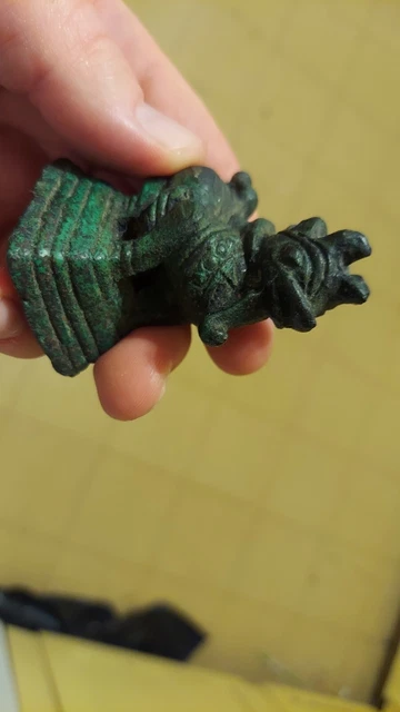 Metal Opium Weight 5 Piece Set bronze dragon w stand no date dragon mythical 8
