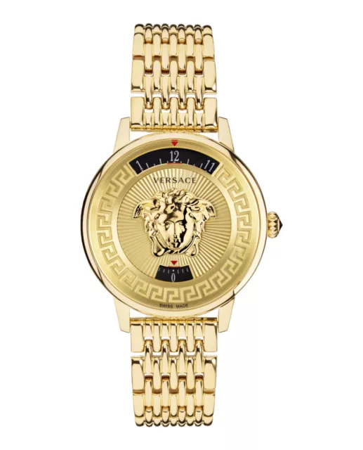 Versace Womens Medusa Icon IP Yellow Gold 38mm Bracelet Fashion Watch