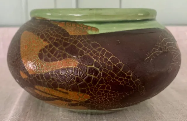 Vintage Royal Haeger Lava Glaze Pottery Vase MCM Mid Century 3 5/8 Tall, 6 1/2"
