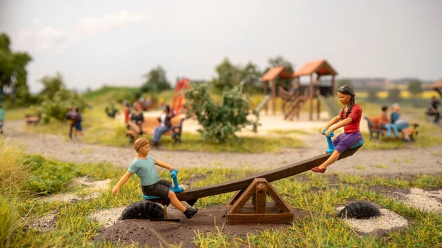 Noch H0 13400 - Ho Micro-Motion Balançoire Enfants Produit Neuf