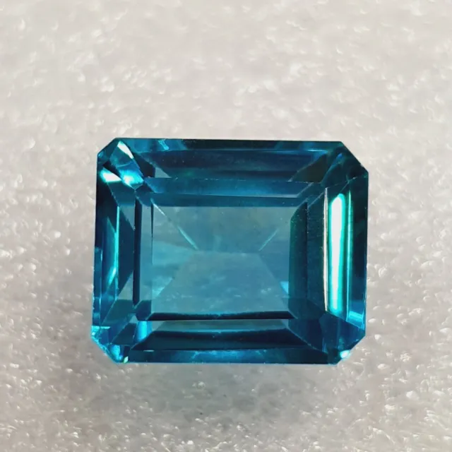 Natural London Blue Topaz 11 Ct Emerald Shape Faceted Cut Certified Gemstone w78