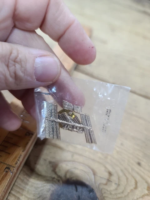 Vintage Nasa Satellite Gold Tone Lapel Pin